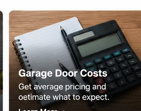 Calculator and notebook for garage door cost planning